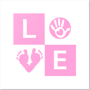 Baby girl baby hand and foot Posters and Art